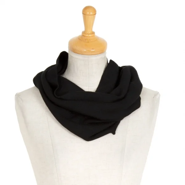 ヨウジヤマモト ファムYohji Yamamoto FEMME シルクレーヨンリブニットネックウォーマー 黒3 K-92543_001