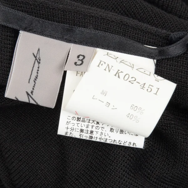 ヨウジヤマモト ファムYohji Yamamoto FEMME シルクレーヨンリブニットネックウォーマー 黒3 K-92543_010