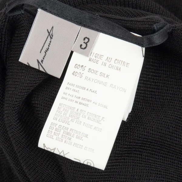 ヨウジヤマモト ファムYohji Yamamoto FEMME シルクレーヨンリブニットネックウォーマー 黒3 K-92543_009