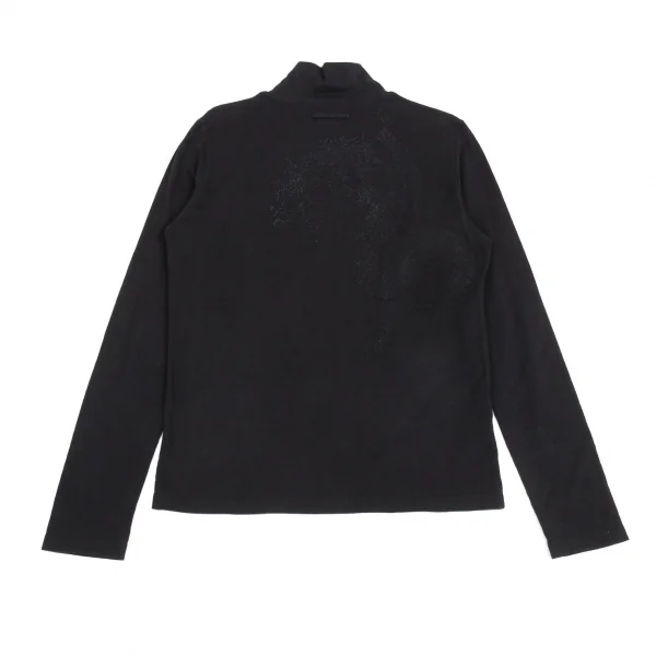 ジャンポールゴルチエJean Paul GAULTIER バックドラゴン立体プリントハイネックカットソー 黒48 K-92552_001