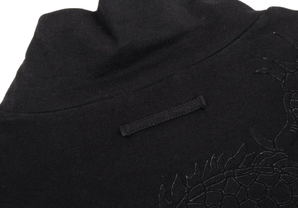 ジャンポールゴルチエJean Paul GAULTIER バックドラゴン立体プリントハイネックカットソー 黒48 K-92552_002