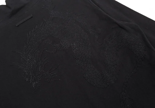 ジャンポールゴルチエJean Paul GAULTIER バックドラゴン立体プリントハイネックカットソー 黒48 K-92552_003