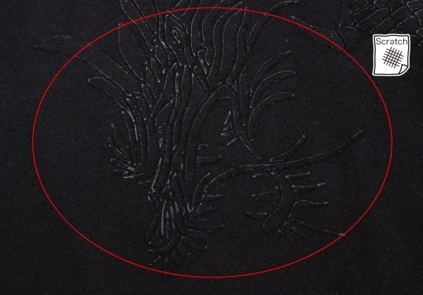 ジャンポールゴルチエJean Paul GAULTIER バックドラゴン立体プリントハイネックカットソー 黒48 K-92552_004