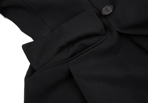 ジャンポールゴルチエ クラシックJean Paul GAULTIER CLASSIQUE ウール裾プリーツダブルジャケット 黒40 K-92559_010