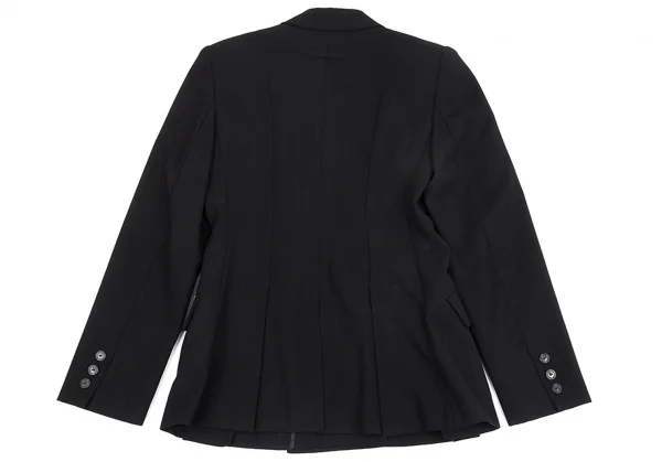 ジャンポールゴルチエ クラシックJean Paul GAULTIER CLASSIQUE ウール裾プリーツダブルジャケット 黒40 K-92559_013