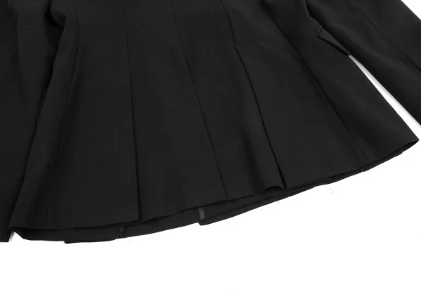 ジャンポールゴルチエ クラシックJean Paul GAULTIER CLASSIQUE ウール裾プリーツダブルジャケット 黒40 K-92559_015