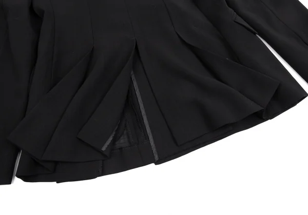 ジャンポールゴルチエ クラシックJean Paul GAULTIER CLASSIQUE ウール裾プリーツダブルジャケット 黒40 K-92559_016