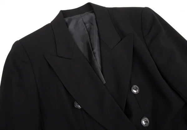 ジャンポールゴルチエ クラシックJean Paul GAULTIER CLASSIQUE ウール裾プリーツダブルジャケット 黒40 K-92559_003