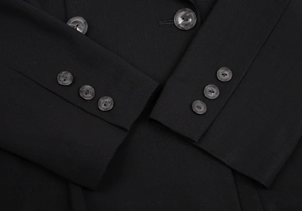 ジャンポールゴルチエ クラシックJean Paul GAULTIER CLASSIQUE ウール裾プリーツダブルジャケット 黒40 K-92559_006