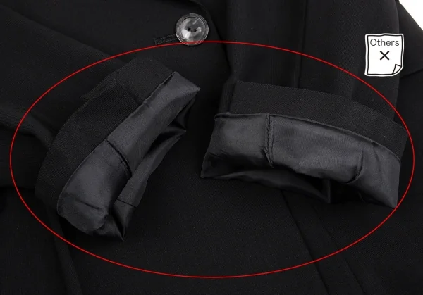 ジャンポールゴルチエ クラシックJean Paul GAULTIER CLASSIQUE ウール裾プリーツダブルジャケット 黒40 K-92559_007