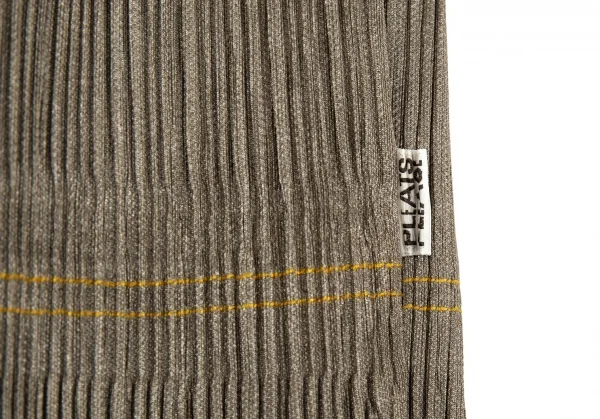 プリーツプリーズPLEATS PLEASE ステッチデザインメタルボタンジャケット カーキ4 K-92569_012