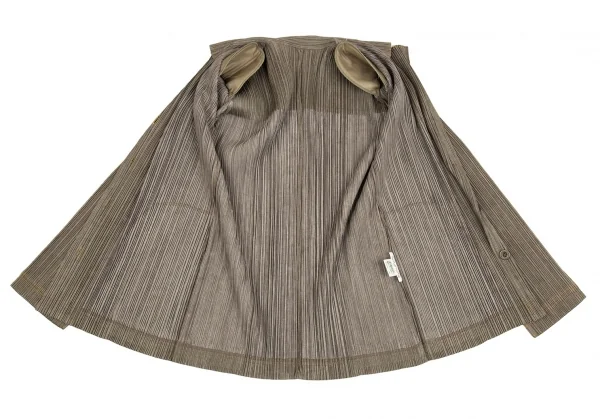 プリーツプリーズPLEATS PLEASE ステッチデザインメタルボタンジャケット カーキ4 K-92569_013
