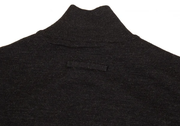 ジャンポールゴルチエ マイユJean Paul GAULTIER MAILLE ギャザー装飾ハイネックカーディガン チャコールM位 K-92582_012