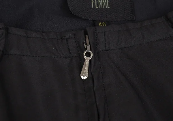 ジャンポールゴルチエ ファムJean Paul GAULTIER FEMME コットンナイロンギャザージャケット 黒40 K-92584_005