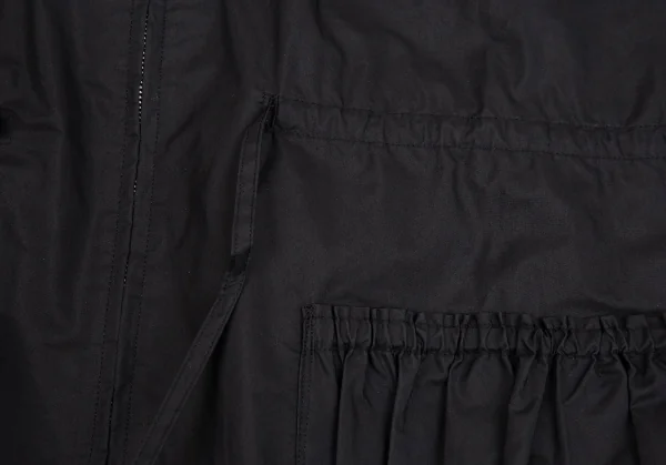 ジャンポールゴルチエ ファムJean Paul GAULTIER FEMME コットンナイロンギャザージャケット 黒40 K-92584_009