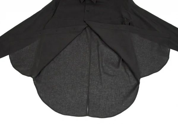 ヨウジヤマモト プールオムYohji Yamamoto POUR HOMME リネンコットン襟切替ボタンシャツ グレー4 K-92602_013