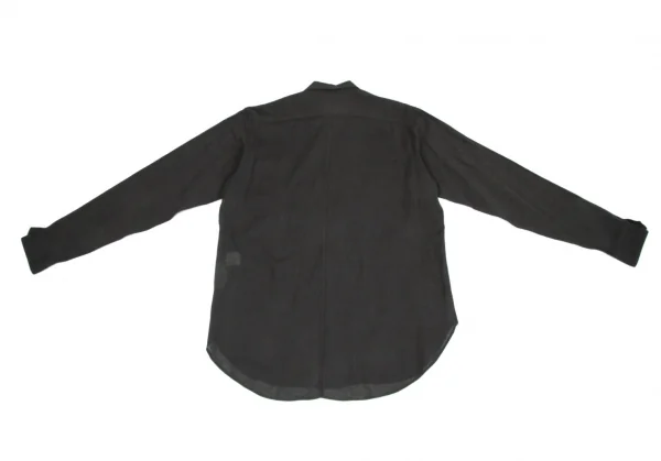 ヨウジヤマモト プールオムYohji Yamamoto POUR HOMME リネンコットン襟切替ボタンシャツ グレー4 K-92602_014