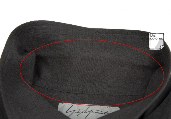 ヨウジヤマモト プールオムYohji Yamamoto POUR HOMME リネンコットン襟切替ボタンシャツ グレー4 K-92602_004
