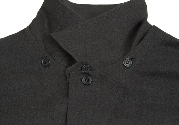 ヨウジヤマモト プールオムYohji Yamamoto POUR HOMME リネンコットン襟切替ボタンシャツ グレー4 K-92602_005
