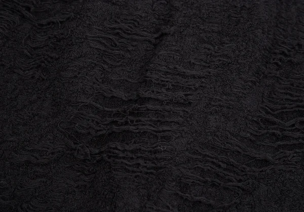ヨウジヤマモト プールオムYohji Yamamoto POUR HOMME ダメージ加工パイルニットローブカーディガン 黒3 K-92607_013