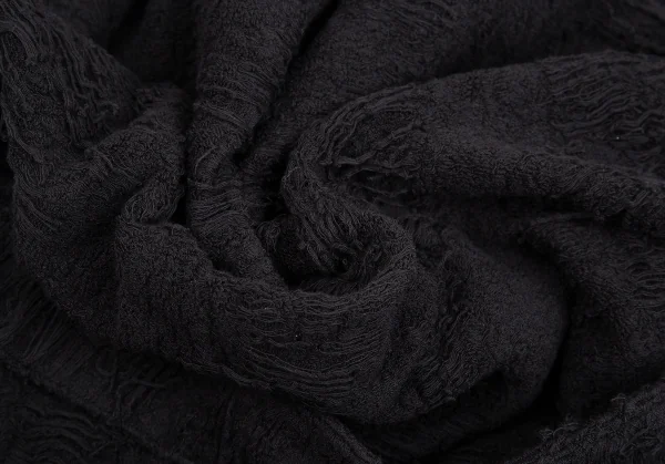 ヨウジヤマモト プールオムYohji Yamamoto POUR HOMME ダメージ加工パイルニットローブカーディガン 黒3 K-92607_014