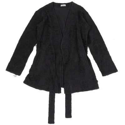 ヨウジヤマモト プールオムYohji Yamamoto POUR HOMME ダメージ加工パイルニットローブカーディガン