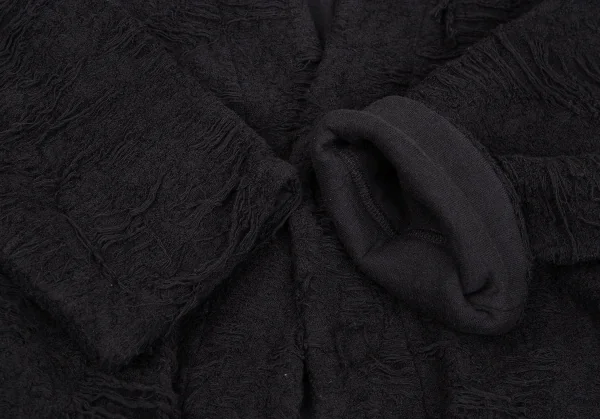 ヨウジヤマモト プールオムYohji Yamamoto POUR HOMME ダメージ加工パイルニットローブカーディガン 黒3 K-92607_005