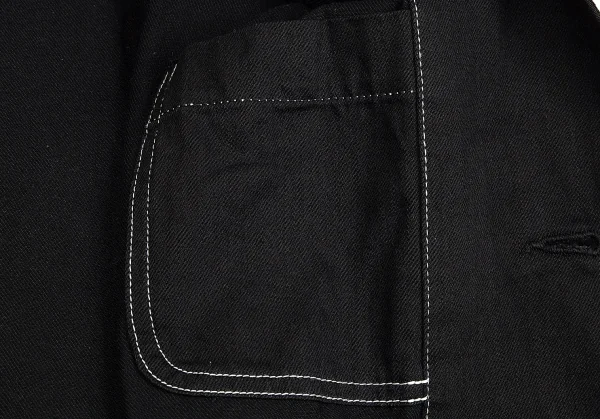 ヨウジヤマモト プールオムYohji Yamamoto POUR HOMME コットンカツラギホワイトステッチジャケット 黒3 K-92609_012