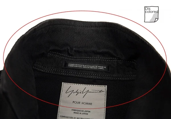 ヨウジヤマモト プールオムYohji Yamamoto POUR HOMME コットンカツラギホワイトステッチジャケット 黒3 K-92609_003
