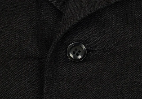 ヨウジヤマモト プールオムYohji Yamamoto POUR HOMME コットンカツラギホワイトステッチジャケット 黒3 K-92609_005