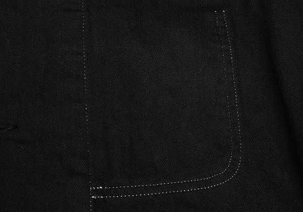 ヨウジヤマモト プールオムYohji Yamamoto POUR HOMME コットンカツラギホワイトステッチジャケット 黒3 K-92609_006