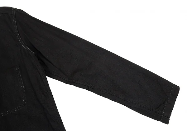 ヨウジヤマモト プールオムYohji Yamamoto POUR HOMME コットンカツラギホワイトステッチジャケット 黒3 K-92609_007