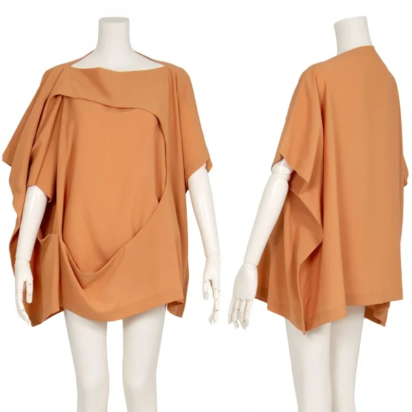 イッセイミヤケISSEY MIYAKE 132 5. オーバルくり抜きスクエアシルエットトップス オレンジ3 K-92622_001