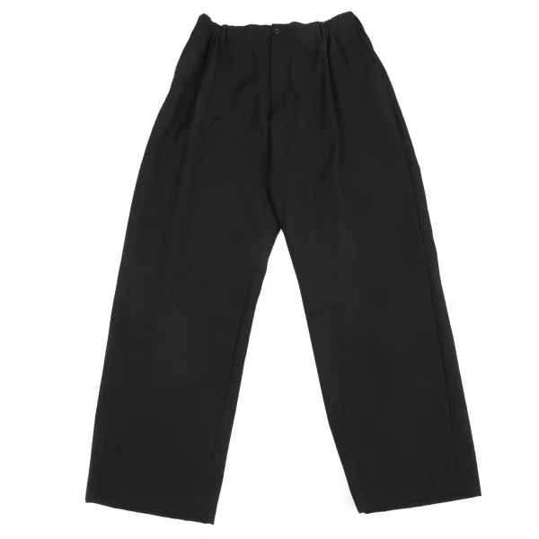 ヨウジヤマモト プールオムYohji Yamamoto POUR HOMME ウールギャバウエストゴムサスペンダーボタンパンツ 黒6 K-92651_001