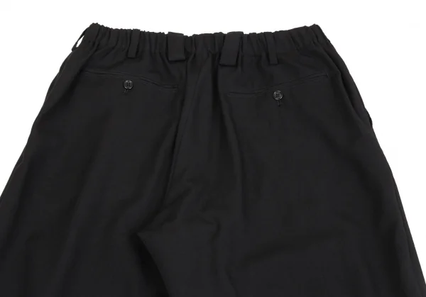 ヨウジヤマモト プールオムYohji Yamamoto POUR HOMME ウールギャバウエストゴムサスペンダーボタンパンツ 黒6 K-92651_010