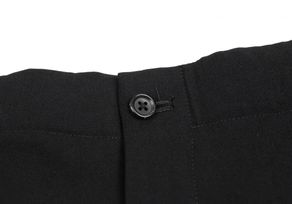 ヨウジヤマモト プールオムYohji Yamamoto POUR HOMME ウールギャバウエストゴムサスペンダーボタンパンツ 黒6 K-92651_004
