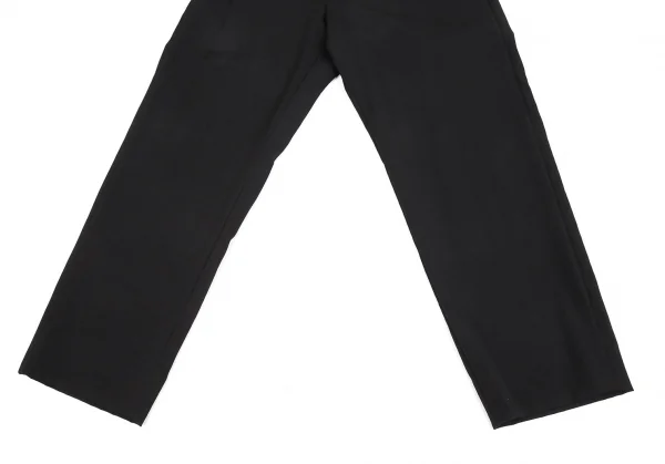 ヨウジヤマモト プールオムYohji Yamamoto POUR HOMME ウールギャバウエストゴムサスペンダーボタンパンツ 黒6 K-92651_007