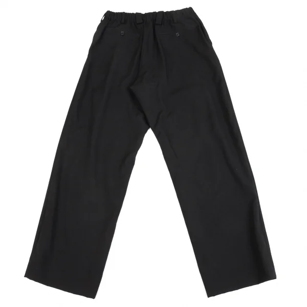 ヨウジヤマモト プールオムYohji Yamamoto POUR HOMME ウールギャバウエストゴムサスペンダーボタンパンツ 黒6 K-92651_009