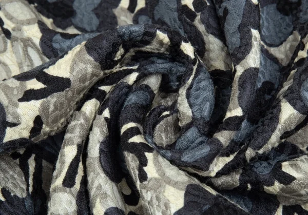 ドリスヴァンノッテンDRIES VAN NOTEN フラワープリントジャガードチャイナジャケット オフ青緑S K-92687_015