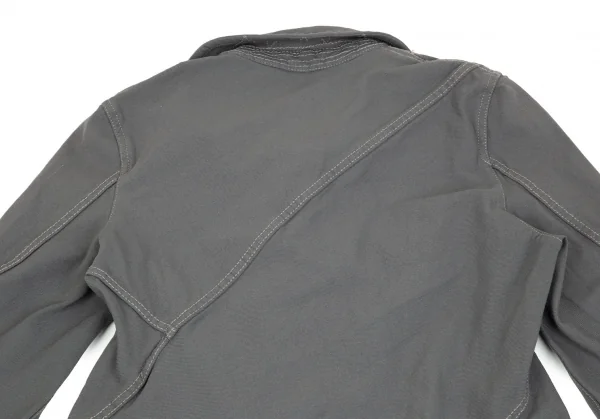 コムコム コムデギャルソンCOMME des GARCONSポリ斜行切替ロングジャケット グレーM K-92744_014