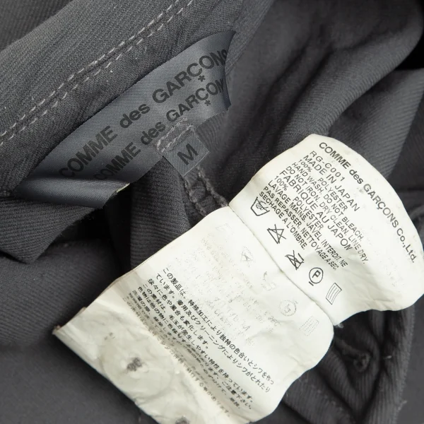 コムコム コムデギャルソンCOMME des GARCONSポリ斜行切替ロングジャケット グレーM K-92744_017