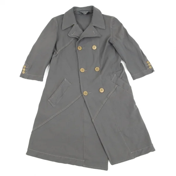 コムコム コムデギャルソンCOMME des GARCONSポリ斜行切替ロングジャケット グレーM K-92744_002