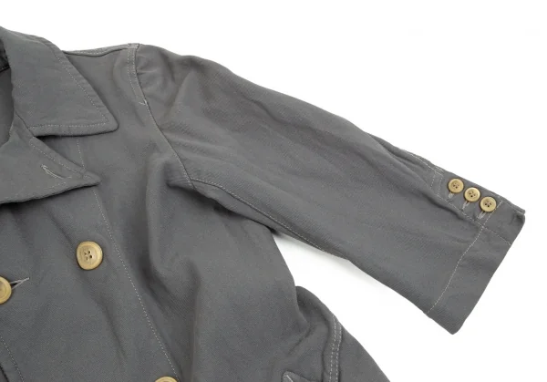 コムコム コムデギャルソンCOMME des GARCONSポリ斜行切替ロングジャケット グレーM K-92744_007