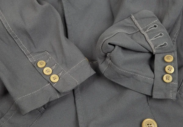 コムコム コムデギャルソンCOMME des GARCONSポリ斜行切替ロングジャケット グレーM K-92744_008