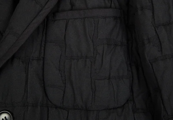 イッセイミヤケ　ジャケット　黒　パイピング イッセイミヤケ メンISSEY MIYAKE MEN ブロック織りパイピング
