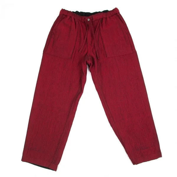 イッセイミヤケ メンISSEY MIYAKE MEN リバーシブル起毛パンツ 黒赤3 K-92764_011