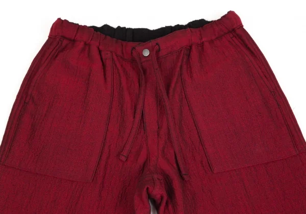 イッセイミヤケ メンISSEY MIYAKE MEN リバーシブル起毛パンツ 黒赤3 K-92764_012