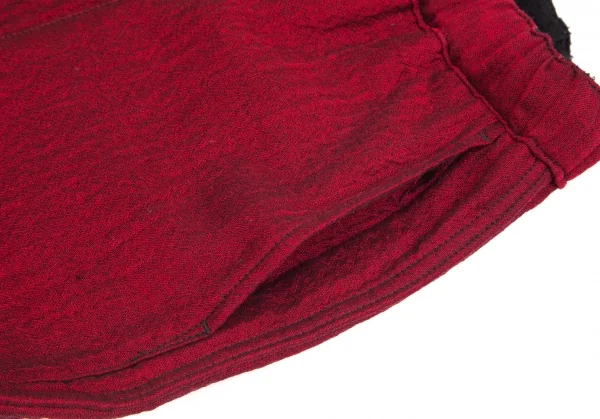 イッセイミヤケ メンISSEY MIYAKE MEN リバーシブル起毛パンツ 黒赤3 K-92764_013