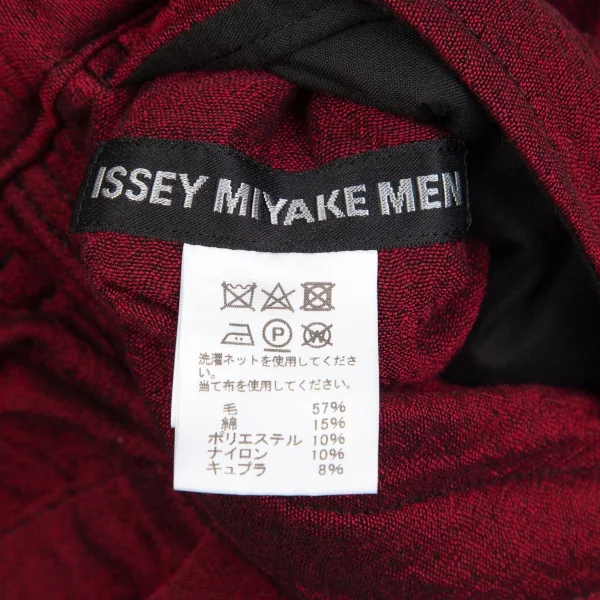 イッセイミヤケ メンISSEY MIYAKE MEN リバーシブル起毛パンツ 黒赤3 K-92764_017