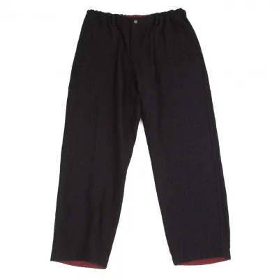 イッセイミヤケ メンISSEY MIYAKE MEN リバーシブル起毛パンツ 黒赤